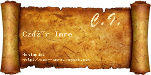 Czár Imre névjegykártya